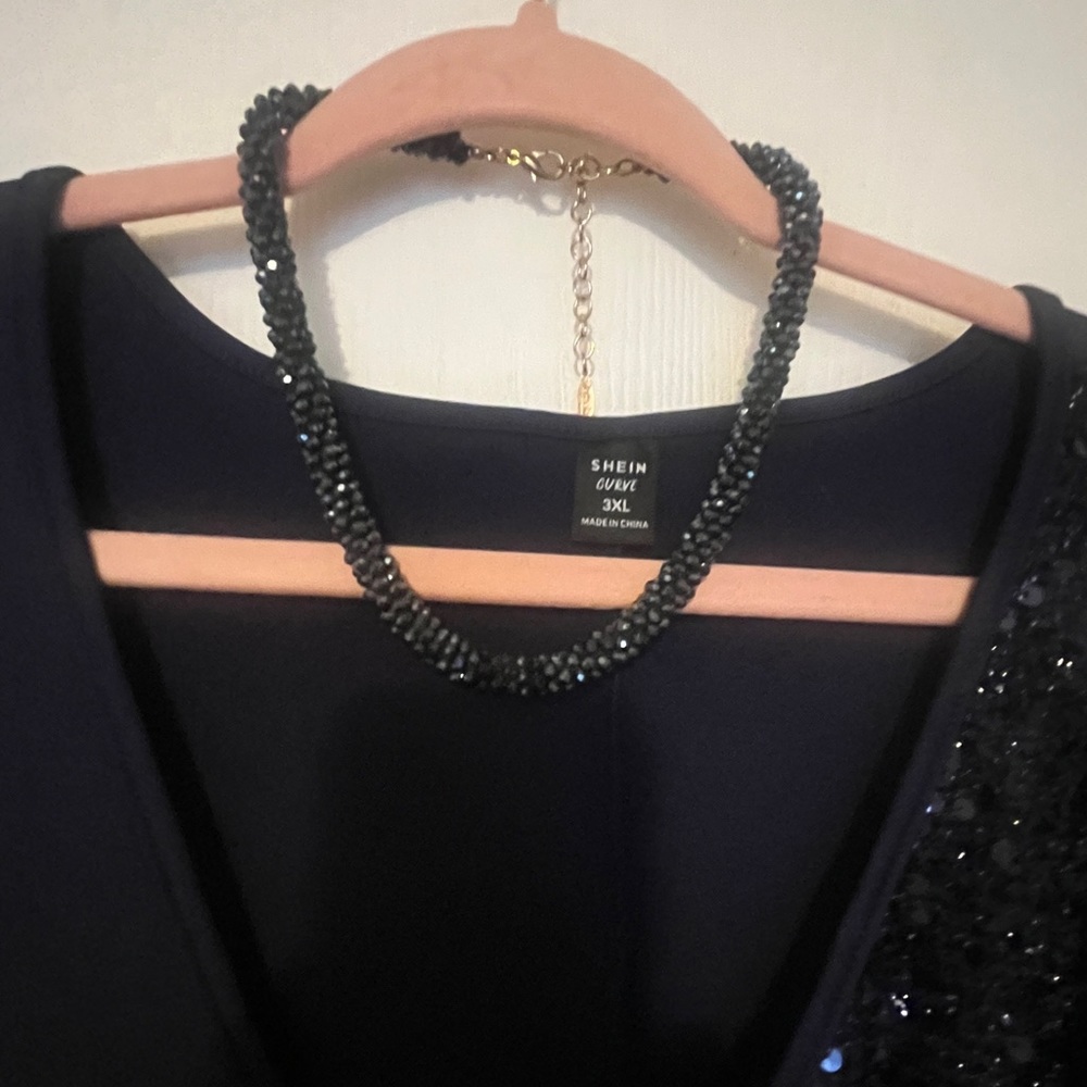 Stunning navy blue sparkly party dress by SHEIN size 3X. Comes with necklace.